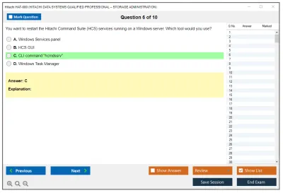 Hitachi HAT-680 HITACHI DATA SYSTEMS QUALIFIED PROFESSIONAL – STORAGE ADMINISTRATION Practice test exam simulator test engine exam Prep practice test questions answers Image 6