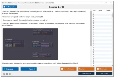 Salesforce B2C-Commerce-Architect Salesforce Certified B2C Commerce Architect Practice test exam simulator test engine exam Prep practice test questions answers Image 2