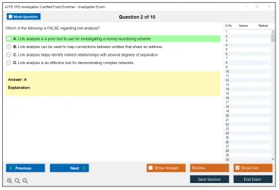 ACFE CFE-Investigation Certified Fraud Examiner (CFE) - Investigation Practice test exam simulator test engine exam Prep practice test questions answers Image 2