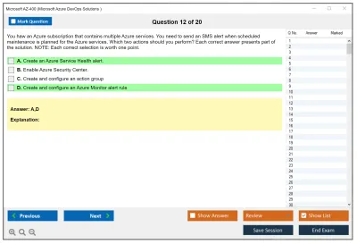 Microsoft AZ-400 Microsoft Azure DevOps Solutions Practice test exam simulator test engine exam Prep practice test questions answers Image 12