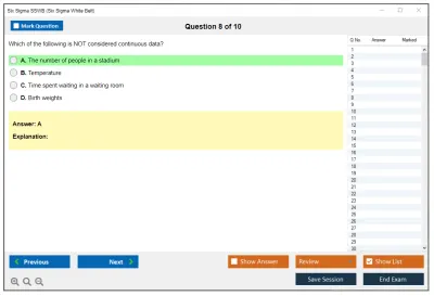 Six Sigma SSWB Six Sigma White Belt Practice test exam simulator test engine exam Prep practice test questions answers Image 8
