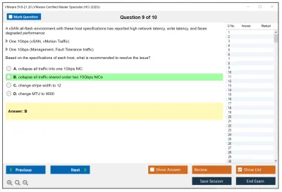 VMware 5V0-21.20 VMware Certified Master Specialist (HCI 2020) Practice test exam simulator test engine exam Prep practice test questions answers Image 9