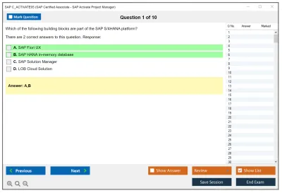 SAP C_ACTIVATE05 SAP Certified Associate - SAP Activate Project Manager Practice test exam simulator test engine exam Prep practice test questions answers Image 1