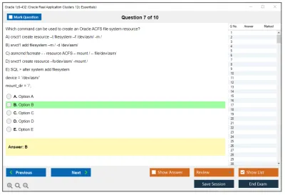 Oracle 1z0-432 Oracle Real Application Clusters 12c Essentials Practice test exam simulator test engine exam Prep practice test questions answers Image 7