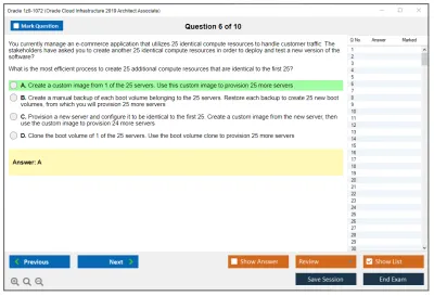 Oracle 1z0-1072 Oracle Cloud Infrastructure 2019 Architect Associate Practice test exam simulator test engine exam Prep practice test questions answers Image 6