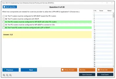 Cisco 300-410 Implementing Cisco Enterprise Advanced Routing and Services (300-410 ENARSI) Practice test exam simulator test engine exam Prep practice test questions answers Image 9