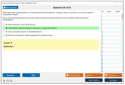 CompTIA CS0-001 CompTIA CSA+ Certification Exam Practice test exam simulator test engine exam Prep practice test questions answers Image 20