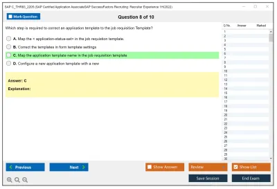 SAP C_THR83_2205 SAP Certified Application AssociateSAP SuccessFactors Recruiting: Recruiter Experience 1H/2022 Practice test exam simulator test engine exam Prep practice test questions answers Image 8