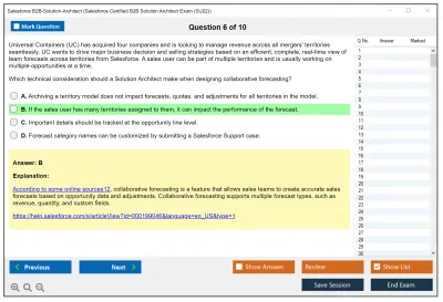 Salesforce B2B-Solution-Architect Salesforce Certified B2B Solution Architect Practice test exam simulator test engine exam Prep practice test questions answers Image 6