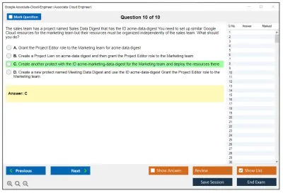 Google Associate-Cloud-Engineer Google Cloud Certified - Associate Cloud Engineer Practice test exam simulator test engine exam Prep practice test questions answers Image 10