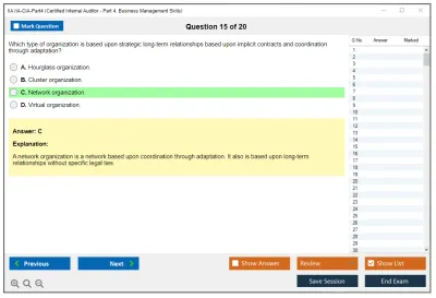 IIA IIA-CIA-Part4 Certified Internal Auditor - Part 4, Business Management Skills Practice test exam simulator test engine exam Prep practice test questions answers Image 15