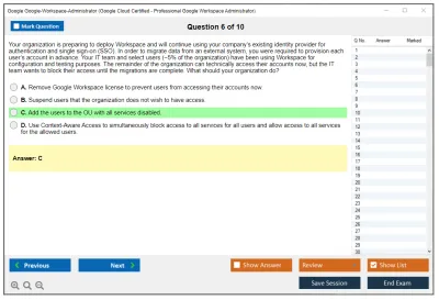 Google Google-Workspace-Administrator Google Cloud Certified - Professional Google Workspace Administrator Practice test exam simulator test engine exam Prep practice test questions answers Image 6
