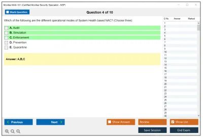 McAfee MA0-101 McAfee Certified Product Specialist – NSP Practice test exam simulator test engine exam Prep practice test questions answers Image 4