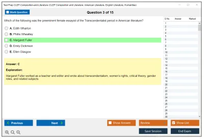 Test Prep CLEP-Composition-and-Literature CLEP Composition and Literature: American Literature, English Literature, Humanities Practice test exam simulator test engine exam Prep practice test questions answers Image 3