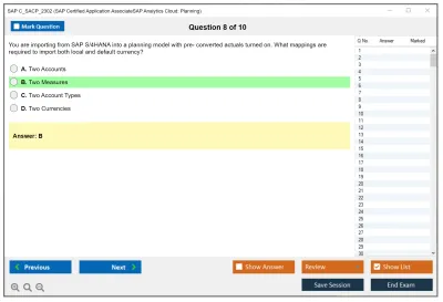 SAP C_SACP_2302 SAP Certified Associate - SAP Analytics Cloud: Planning Practice test exam simulator test engine exam Prep practice test questions answers Image 8