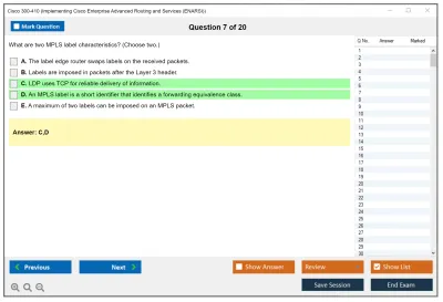 Cisco 300-410 Implementing Cisco Enterprise Advanced Routing and Services (300-410 ENARSI) Practice test exam simulator test engine exam Prep practice test questions answers Image 7
