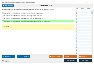 HAAD HAAD-RN HAAD Licensure Examination for Registered Nurses Practice test exam simulator test engine exam Prep practice test questions answers Image 5