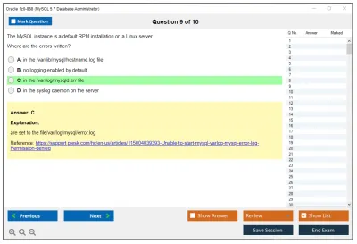 Oracle 1z0-888 MySQL 5.7 Database Administrator Practice test exam simulator test engine exam Prep practice test questions answers Image 9