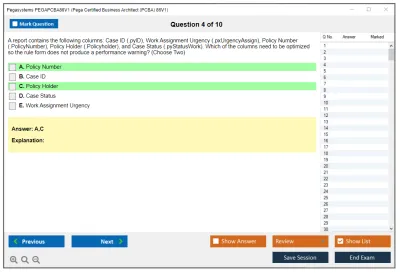 Pegasystems PEGAPCBA86V1 Pega Certified Business Architect (PCBA) 86V1 Practice test exam simulator test engine exam Prep practice test questions answers Image 4