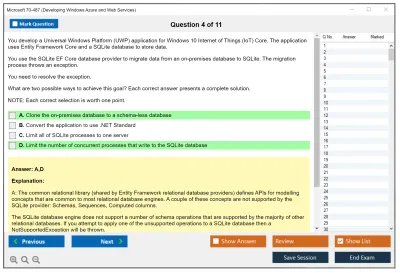 Microsoft 70-487 Developing Windows Azure and Web Services Practice test exam simulator test engine exam Prep practice test questions answers Image 4