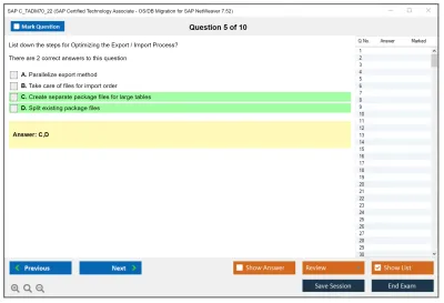 SAP C_TADM70_22 SAP Certified Technology Associate - OS/DB Migration for SAP NetWeaver 7.52 Practice test exam simulator test engine exam Prep practice test questions answers Image 5