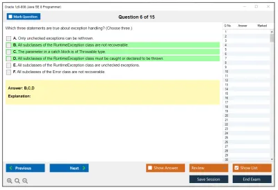 Oracle 1z0-808 Java SE 8 Programmer I Practice test exam simulator test engine exam Prep practice test questions answers Image 6