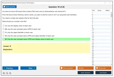 Microsoft AZ-500 Microsoft Azure Security Technologies Practice test exam simulator test engine exam Prep practice test questions answers Image 18