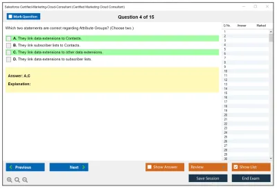 Salesforce Certified-Marketing-Cloud-Consultant Salesforce Certified Marketing Cloud Consultant Practice test exam simulator test engine exam Prep practice test questions answers Image 4