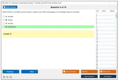 EMC DES-1121 Specialist - Implementation Engineer, PowerMax and VMAX Family Solutions Practice test exam simulator test engine exam Prep practice test questions answers Image 5