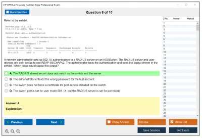 HP HPE6-A75 Aruba Certified Edge Professional Exam Practice test exam simulator test engine exam Prep practice test questions answers Image 8