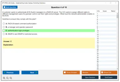 HP HPE6-A46 Delta - Implementing Aruba Campus Switching Solutions Practice test exam simulator test engine exam Prep practice test questions answers Image 4
