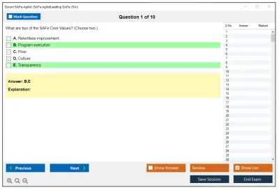 Scrum SAFe-Agilist SAFe Agilist - Leading SAFe (SA 6.0) Practice test exam simulator test engine exam Prep practice test questions answers Image 1