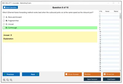 EMC DEA-5TT1 Associate - Networking Exam Practice test exam simulator test engine exam Prep practice test questions answers Image 8