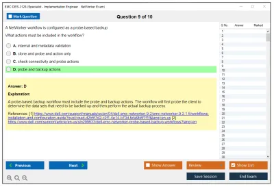EMC DES-3128 Dell EMC NetWorker Specialist for Implementation Engineers Practice test exam simulator test engine exam Prep practice test questions answers Image 9