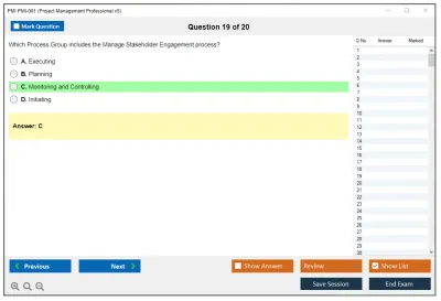 PMI PMI-001 Project Management Professional v5 Practice test exam simulator test engine exam Prep practice test questions answers Image 19
