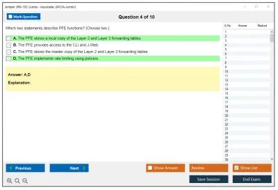 Juniper JN0-103 Junos - Associate (JNCIA-Junos) Practice test exam simulator test engine exam Prep practice test questions answers Image 4
