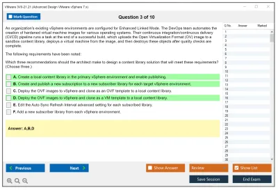 VMware 3V0-21.21 Advanced Design VMware vSphere 7.x Practice test exam simulator test engine exam Prep practice test questions answers Image 3