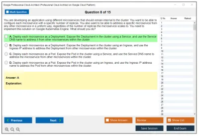 Google Professional-Cloud-Architect Google Certified Professional - Cloud Architect (GCP) Practice test exam simulator test engine exam Prep practice test questions answers Image 8