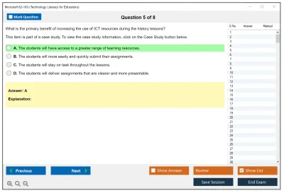 Microsoft 62-193 Technology Literacy for Educators Practice test exam simulator test engine exam Prep practice test questions answers Image 5