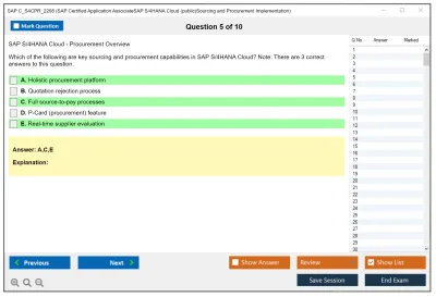 SAP C_S4CPR_2208 SAP Certified Application AssociateSAP S/4HANA Cloud (public)Sourcing and Procurement Implementation Practice test exam simulator test engine exam Prep practice test questions answers Image 5