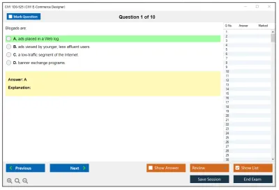 CIW 1D0-525 CIW v5 E-Commerce Designer Practice test exam simulator test engine exam Prep practice test questions answers Image 1