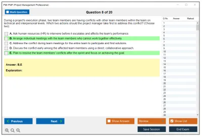 PMI PMP Project Management Professional  (2025 Version) Practice test exam simulator test engine exam Prep practice test questions answers Image 8