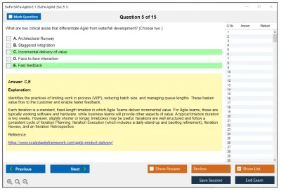SAFe SAFe-Agilist-5.1 SAFe Agilist (SA) 5.1 Practice test exam simulator test engine exam Prep practice test questions answers Image 5