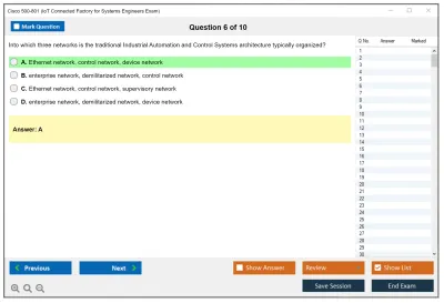 Cisco 500-801 IoT Connected Factory for Systems Engineers Exam Practice test exam simulator test engine exam Prep practice test questions answers Image 6