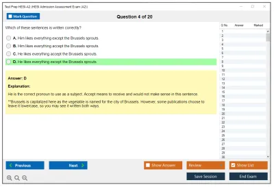 Test Prep HESI-A2 HESI Admission Assessment Exam (A2) Practice test exam simulator test engine exam Prep practice test questions answers Image 4