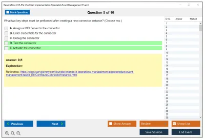ServiceNow CIS-EM Certified Implementation Specialist - Event Management Exam Practice test exam simulator test engine exam Prep practice test questions answers Image 5
