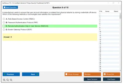 CertNexus ITS-110 Certified Internet of Things Security Practitioner (CIoTSP) Practice test exam simulator test engine exam Prep practice test questions answers Image 9