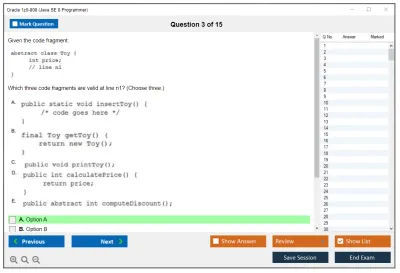 Oracle 1z0-808 Java SE 8 Programmer I Practice test exam simulator test engine exam Prep practice test questions answers Image 3