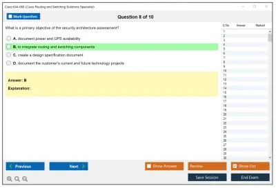 Cisco 644-066 Cisco Routing and Switching Solutions Specialist Practice test exam simulator test engine exam Prep practice test questions answers Image 8
