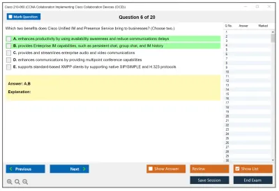 Cisco 210-060 CCNA Collaboration Implementing Cisco Collaboration Devices (CICD) Practice test exam simulator test engine exam Prep practice test questions answers Image 6